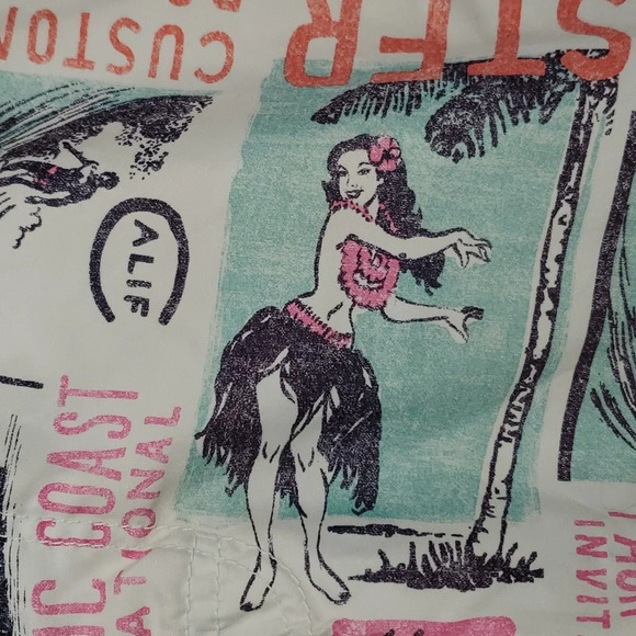 Hollister Board Shorts Hawaiian Tropical Blue Pink Surf Swim Trunk Mens Size M - Picture 3 of 14